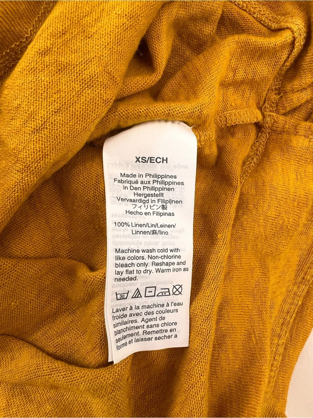 J. Crew Women’s Linen V-Neck Sleeveless Pocket Tank - Mustard Yellow Sz XS